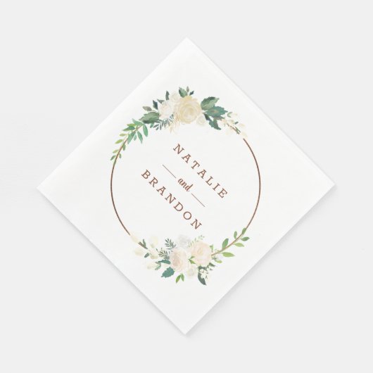 ファームハウスフレッシュカントリー素朴モノグラムディナー スタンダードランチョンナプキン (角)