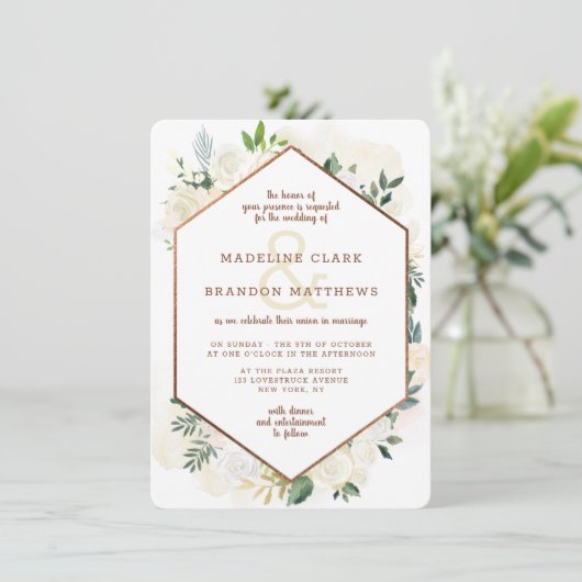 ファームハウスフレッシュ素朴カントリーフローラ秋の結婚式 招待状 (スタンド正面)