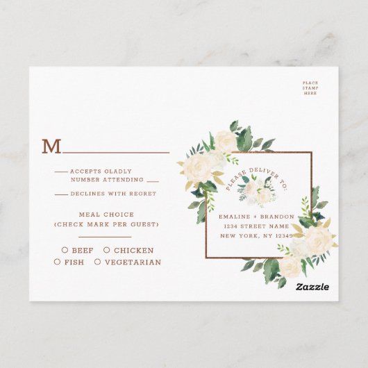 ファームハウスフレッシュ素朴カントリーミール選択RSVP ポストカード (裏面)