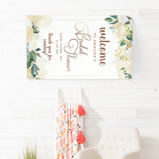 ファームハウスフレッシュ素朴シックブライダルシャワーウェルカム 横断幕 (インサイチュ)