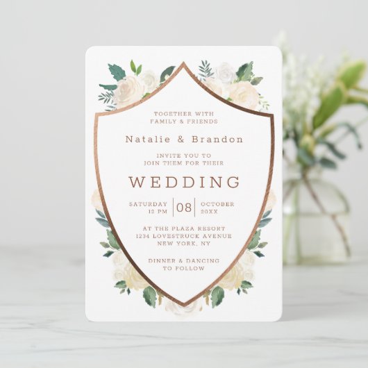 ファームハウスフレッシュ素朴秋クレストフレーム結婚ズ 招待状 (スタンド正面)