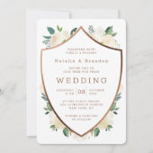 ファームハウスフレッシュ素朴秋クレストフレーム結婚ズ 招待状 (正面)