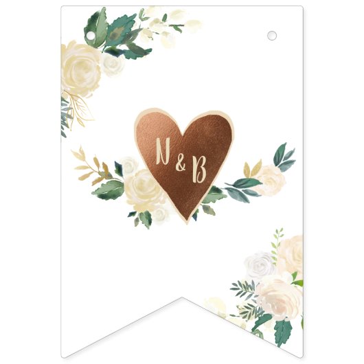 ファームハウスフレッシュ ラスティック モノグラム ラブ イズ スウィート バンティングフラッグ (第1の旗)