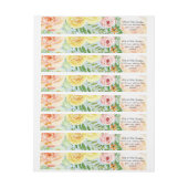 ファームハウスフローラスカイブルー赤面nイエローローズ ラップアラウンドラベル (シート)