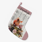 ファームハウスフローラドゥロクピッグ スモールクリスマスストッキング (正面 (吊り時))