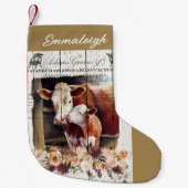 ファームハウスフローラヘレフォードフュズクリスマスストッキング スモールクリスマスストッキング (正面)