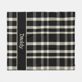 ファームハウスブラッククリームプレイド（名前付き） フリースブランケット (正面(横))