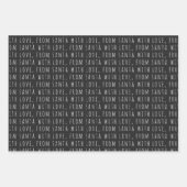 ファームハウスブラックバッファローチェッククリスマス ラッピングペーパーシート (正面3)