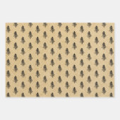 ファームハウスブラックバッファローチェッククリスマス ラッピングペーパーシート (正面2)