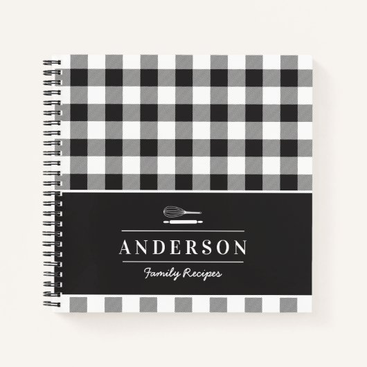 ファームハウスブラックバッファローチェックファミリーベーキングレシピ ノートブック (正面)