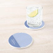 ファームハウスブルーとホワイトストライプの コースター (側面)
