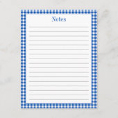 ファームハウスブルーアンドホワイトギンガムプレイドレシピ エンクロージャーカード (裏面)