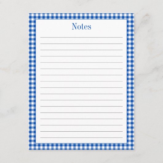 ファームハウスブルーアンドホワイトギンガムプレイドレシピ エンクロージャーカード (裏面)