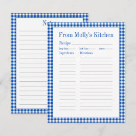 ファームハウスブルーアンドホワイトギンガムプレイドレシピ エンクロージャーカード