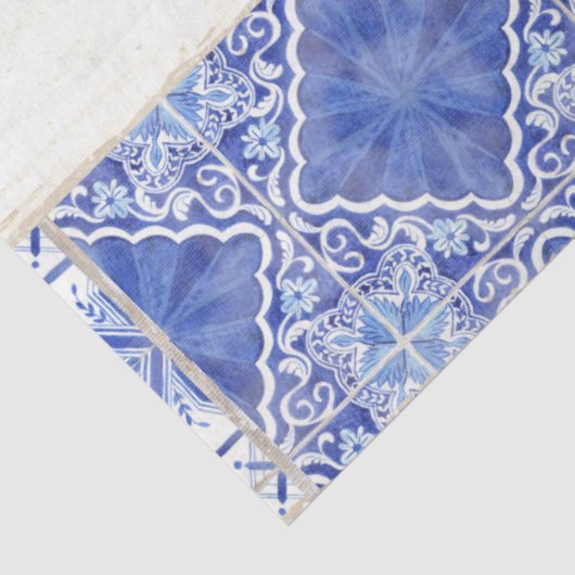 ファームハウスブルー色彩の鮮やかホワイトタイルウッドデクページ 薄葉紙 (詳細)