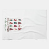 ファームハウスプレイドツリースモールタウンクリスマス キッチンタオル (横)