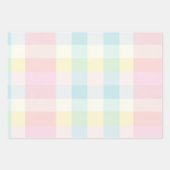 ファームハウスプレイドパステルピンクイエローブルーミックス ラッピングペーパーシート (正面2)