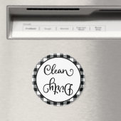 ファームハウスプレイド白黒クリーンダーティ食洗機 マグネット (インサイチュ (食洗機))