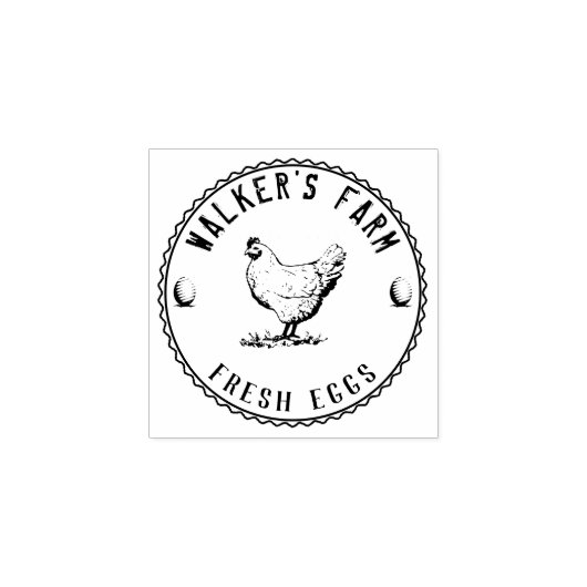 ファームハウスヘン |卵パーソナライズされたゴム印 ラバースタンプ (インプリント)