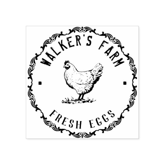 ファームハウスヘン |卵パーソナライズされたゴム印 ラバースタンプ (インプリント)