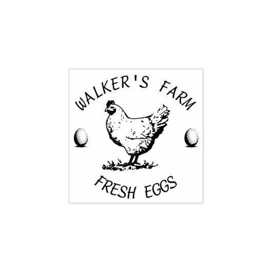 ファームハウスヘン |卵パーソナライズされたゴム印 ラバースタンプ (インプリント)