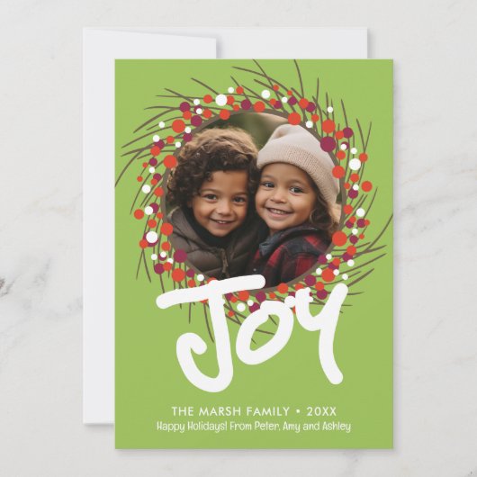 ファームハウスベリーリースで撮影 – Joy Red Green シーズンカード (正面)
