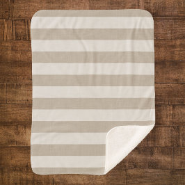 ファームハウスベージュシェラストライプパブランケット シェルパブランケット