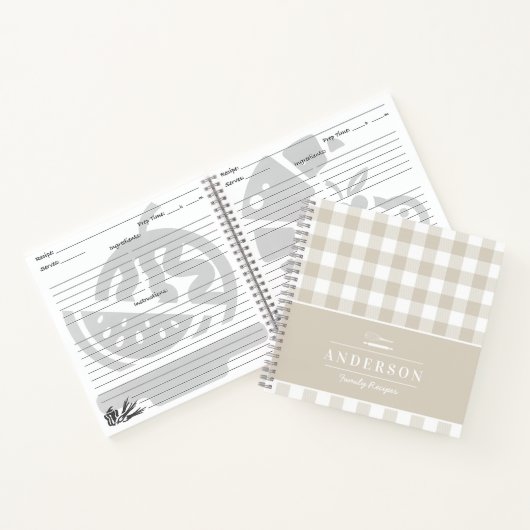 ファームハウスベージュバッファローチェックファミリーベーキングレシピ ノートブック (内部)