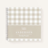 ファームハウスベージュバッファローチェックファミリーベーキングレシピ ノートブック (正面)