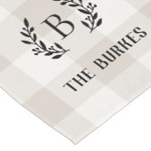 ファームハウスベージュバッファローチェックファミリーモノグラム ショートテーブルランナー (コーナー)