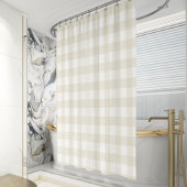 ファームハウスベージュバッファローチェックプライ素朴ド シャワーカーテン