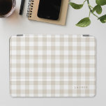 ファームハウスベージュバッファローチェックモノグラムの iPad MINIカバー<br><div class="desc">ベジカスタムュファロ頭が切れる・プライド/ジンガム/チェック模様を名前/モノグラムとパーソナライズされたしてデザインしたiPadカバー。</div>