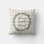 ファームハウスベージュバッファロープリッドホームスウィートホーム クッション (正面)