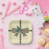 ファームハウスホリデイプレイド ペーパープレート (パーティー)