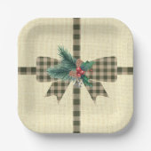 ファームハウスホリデイプレイド ペーパープレート (正面)
