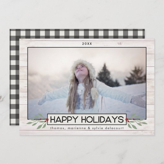 ファームハウスホリデイ |白黒バッファローチェック シーズンカード (正面/裏面)