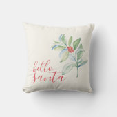 ファームハウスホリデーピローズウォーターカラーホリー クッション (正面)