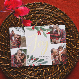 ファームハウスホリー |写真数々ののクリスマス 箔シーズンカード