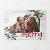 ファームハウスホリー |写真数々の 三つ折りクリスマスカード (カバー)
