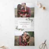 ファームハウスホリー |写真数々の 三つ折りクリスマスカード (内部)