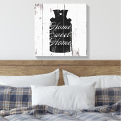 ファームハウスホワイトウッド素朴ミルクジュホームスウィート キャンバスプリント (インサイチュ (寝室))