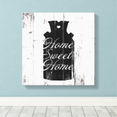 ファームハウスホワイトウッド素朴ミルクジュホームスウィート キャンバスプリント (インサイチュ (ウッドフロア))