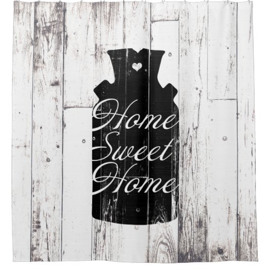 ファームハウスホワイトウッド素朴ミルクジュホームスウィート シャワーカーテン (正面)