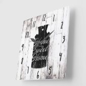 ファームハウスホワイトウッド素朴ミルクジュホームスウィート スクエア壁時計 (傾斜)