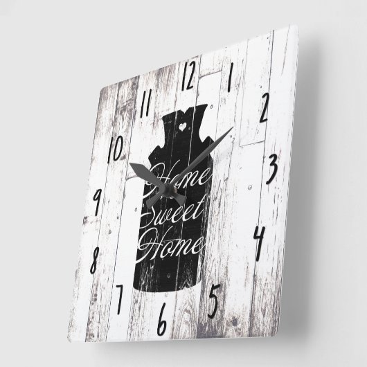 ファームハウスホワイトウッド素朴ミルクジュホームスウィート スクエア壁時計 (傾斜)