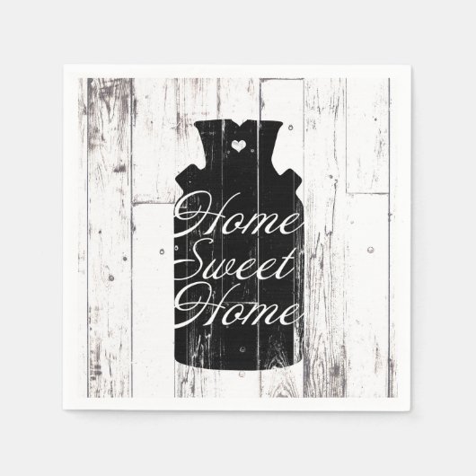 ファームハウスホワイトウッド素朴ミルクジュホームスウィート スタンダードカクテルナプキン (正面)