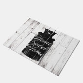 ファームハウスホワイトウッド素朴ミルクジュホームスウィート ドアマット (アングル)