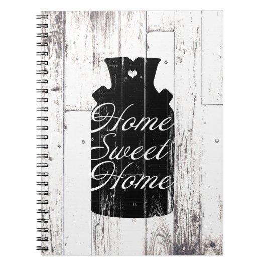 ファームハウスホワイトウッド素朴ミルクジュホームスウィート ノートブック (正面)