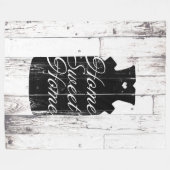 ファームハウスホワイトウッド素朴ミルクジュホームスウィート フリースブランケット (正面(横))