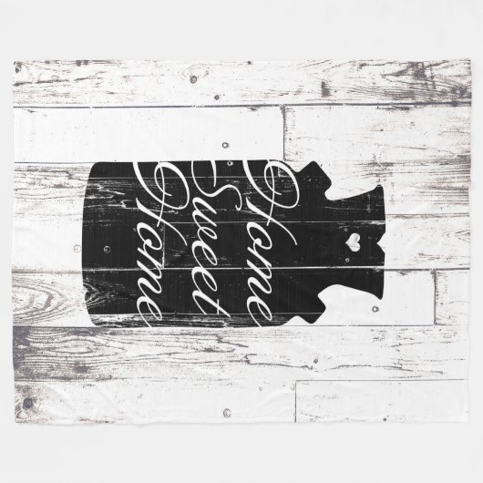 ファームハウスホワイトウッド素朴ミルクジュホームスウィート フリースブランケット (正面(横))